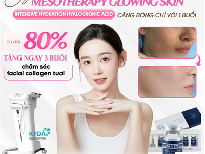 Cấy Mesotherapy Glowing Skin - Căng bóng chỉ 1 buổi| ƯU ĐÃI LÊN 80% & Tặng ngay 3 buổi chăm sóc Collagen tươi